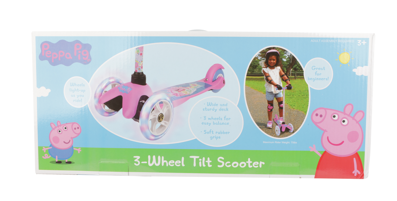 Peppa Pig Tilt and Turn Light Up Wheel Scooter