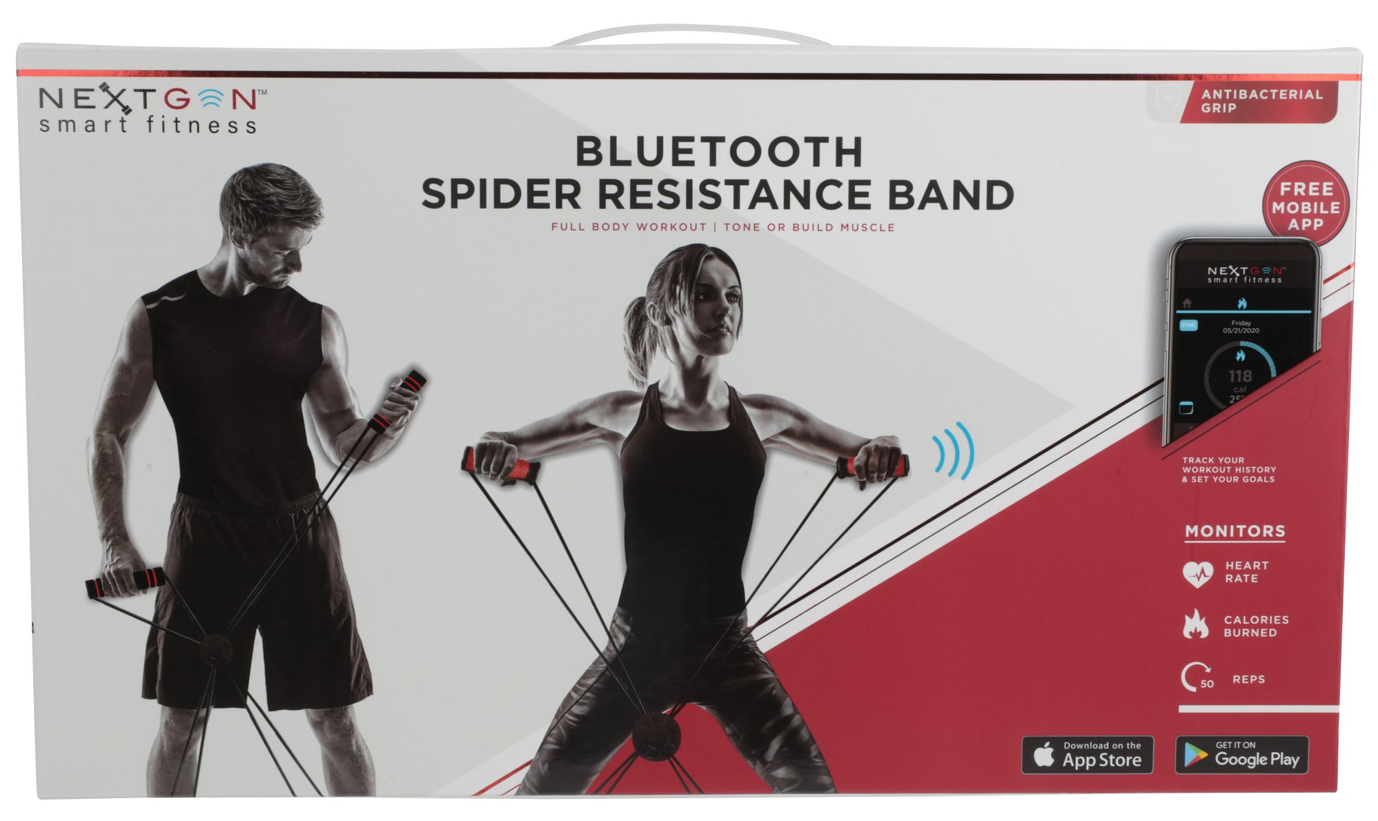 Fit Tech Spider System NextGen Bluetooth Spider Resistance Band with Handles — Vivitar.com